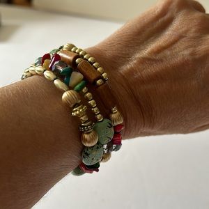 Bracelet:Bohemian style shell and crystal mix and match